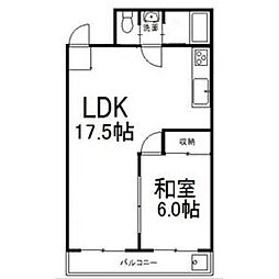 第3和光ビル 1LDKの間取図画像