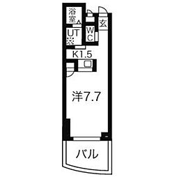 グランステージ千種 1Kの間取図画像