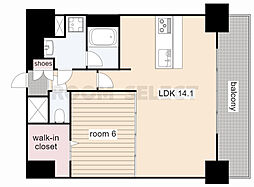 プレサンス錦プレミアム 1LDKの間取図画像