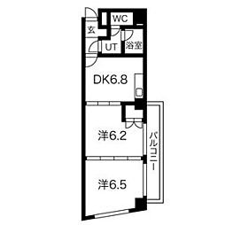 WIN大須 2DKの間取図画像