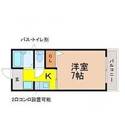 コーポ・エイト 1Kの間取図画像