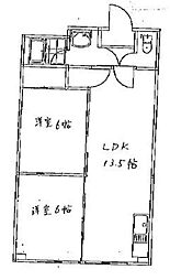 クレアシオン南荒子 2LDKの間取図画像