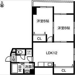 パーク泉 2DKの間取図画像