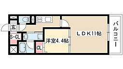 aLATOSHIRAKABE 1LDKの間取図画像