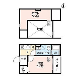 PastosoK 1Kの間取図画像
