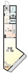 アートプレイスティーツー 1Kの間取図画像