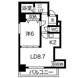 ヒルズ新栄 1LDKの間取図画像
