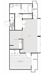 千種タワーヒルズ 1LDKの間取図画像