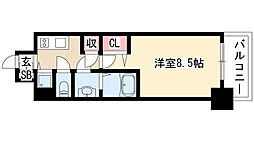 プレサンス錦ラウム 1Kの間取図画像
