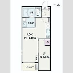 Jack kawagishiI 1LDKの間取図画像