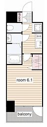 プレサンス名古屋菊井セルカ 1Kの間取図画像