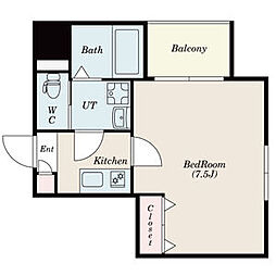 WHOUSE 1Kの間取図画像