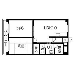 メゾンソシアル 2LDKの間取図画像