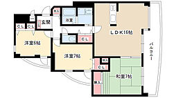 グランデール雅 3LDKの間取図画像