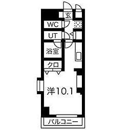 ノヴェル新栄 ワンルームの間取図画像