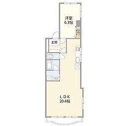 守山グリーンハイツ 1LDKの間取図画像