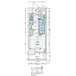 エステムコート名古屋新栄アクシス 1Kの間取図画像