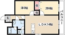 コーポ・トシ 2DKの間取図画像