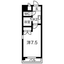丸の内USビル 1Kの間取図画像