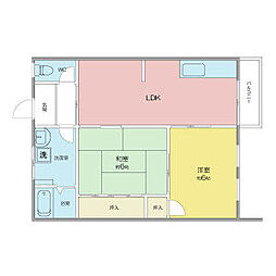 レジデンス佐野 2LDKの間取図画像