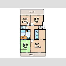 ル・ブラン本山 3DKの間取図画像