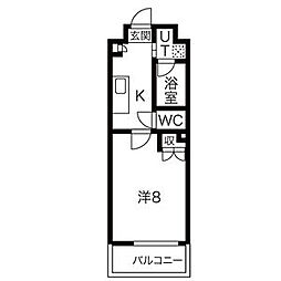シテイライフ明が丘 1Kの間取図画像