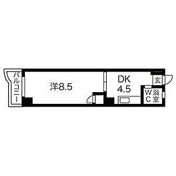 リアライズ尾頭橋 1DKの間取図画像