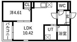 Jack kawagishiI 1LDKの間取図画像