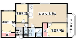 リノヴェール本山 3LDKの間取図画像