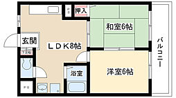 ムーハウス 2LDKの間取図画像