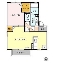 アーク・リヴェールA棟 1LDKの間取図画像