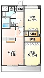 ブリーズ戸田ウエスト 2LDKの間取図画像