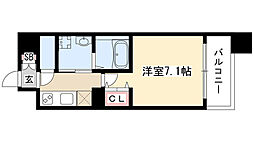 カンピオーネ御器所通 1Kの間取図画像