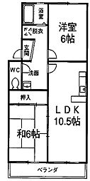 ピアネーズ上社2棟 2LDKの間取図画像