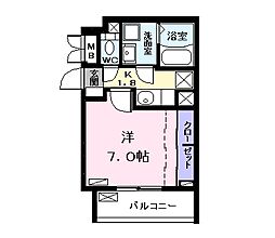 ミ・カーサ 1Kの間取図画像