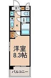 秀明館 1Kの間取図画像