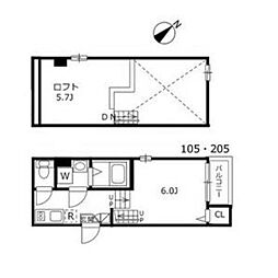 ハーモニーテラス千種 1Kの間取図画像
