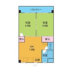OS・SKYマイネビル 2DKの間取図画像