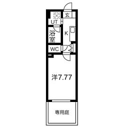 アールズコート千種イースト 1Kの間取図画像