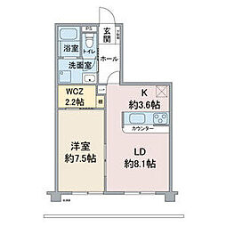 フェアモント21 1LDKの間取図画像