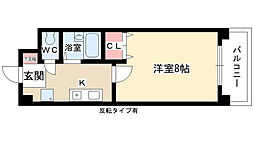 グランメール一社 1Kの間取図画像
