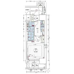 エステムコート名古屋新栄2アリーナ 1Kの間取図画像