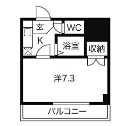 セントラルハイツ滝川 1Kの間取図画像