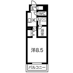 RICHED'OR名駅南 1Kの間取図画像