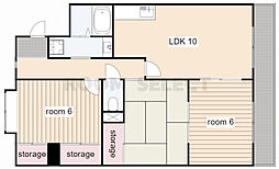 シェモア2 3LDKの間取図画像