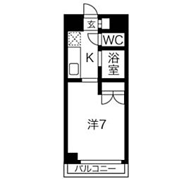 エトアール金山 1Kの間取図画像