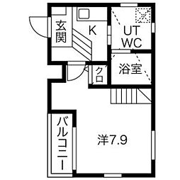 ボヌール社が丘 1Kの間取図画像