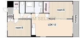 プレステイジ清水 2LDKの間取図画像