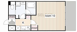 COZY山下通 1Kの間取図画像