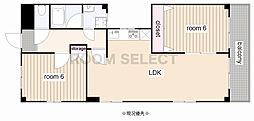 パルナスよもぎ台 2LDKの間取図画像